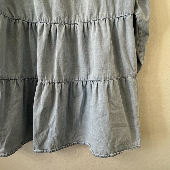 Andree by Unit Button Down Tiered Denim Mini Dress Size 1X - Picture 9 of 9